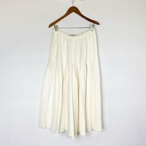 Vintage Sonia Rykiel Paris Pleated‎ Wide Leg Pants High Rise Size 44 Cream